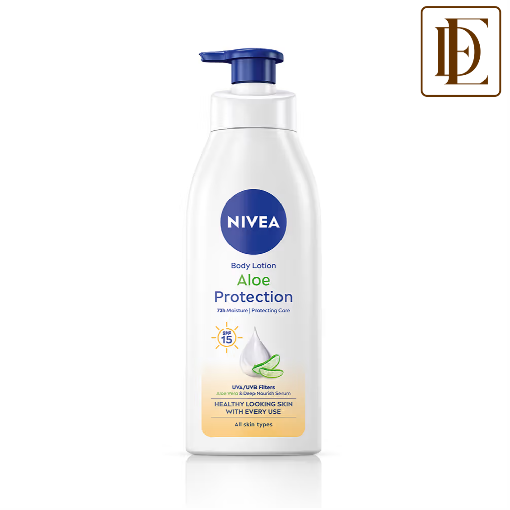 NIVEA Sunscreen lotion with SPF 15 & ALOEVERA- 5 in 1 COMPLETE CARE for 48H Moisturization