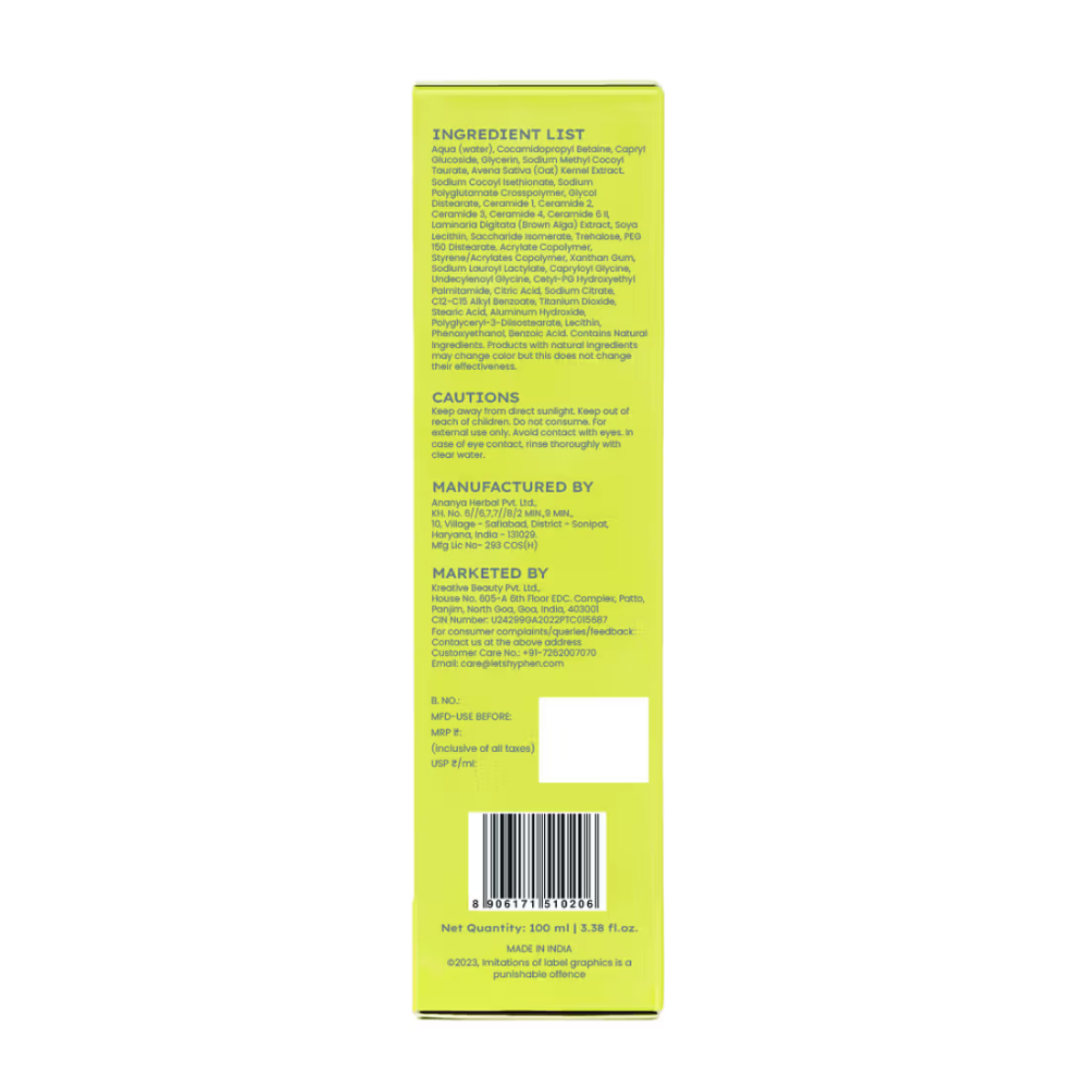 Hyphen Moisturizing Cream for Dry Skin 2% Ceramides + Polyglutamic Acid Gentle Cleanser