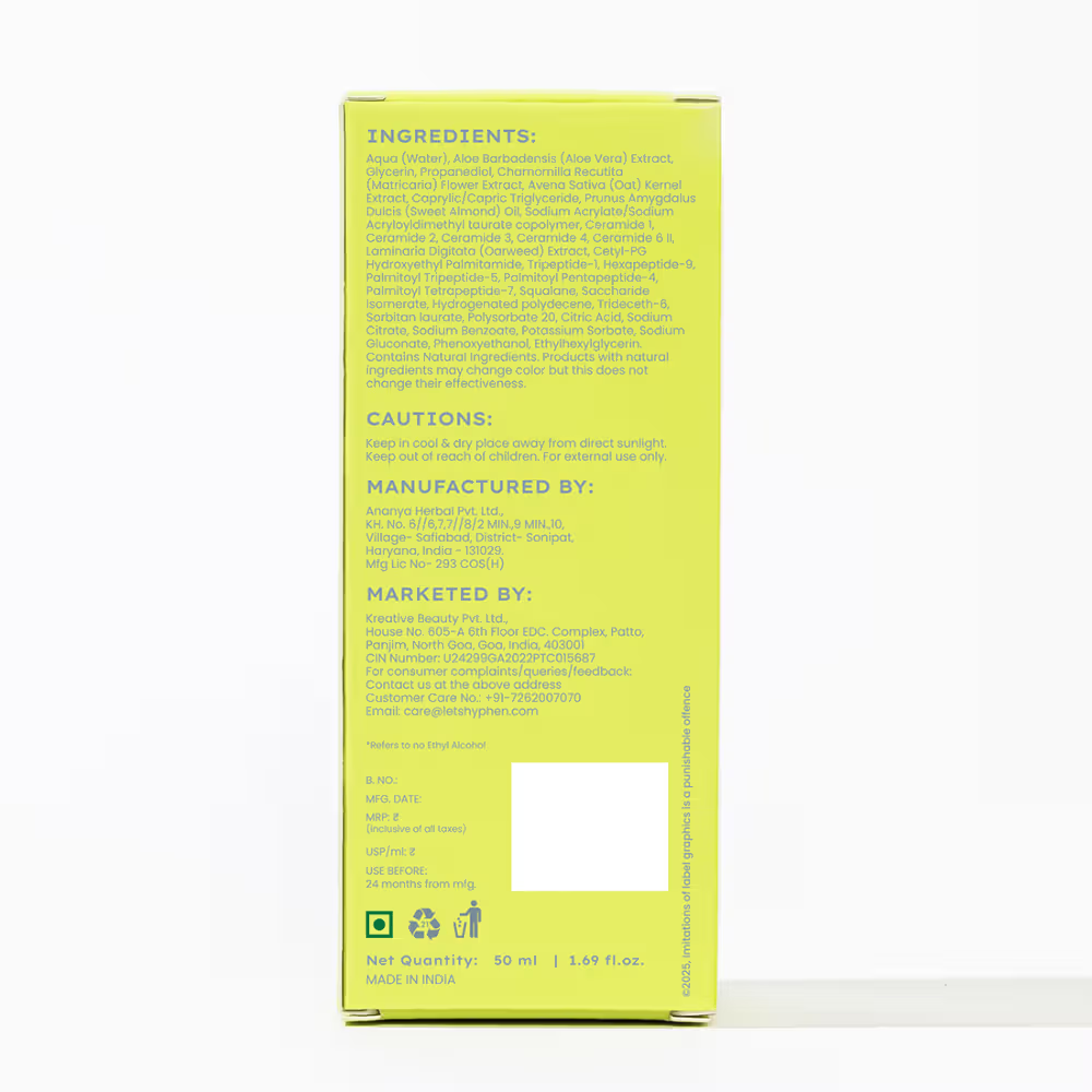 Hyphen 2% Ceramide-Peptide Complex Barrier Repair Moisturizer-Oily Skin Non-Comedogenic & Lightweight