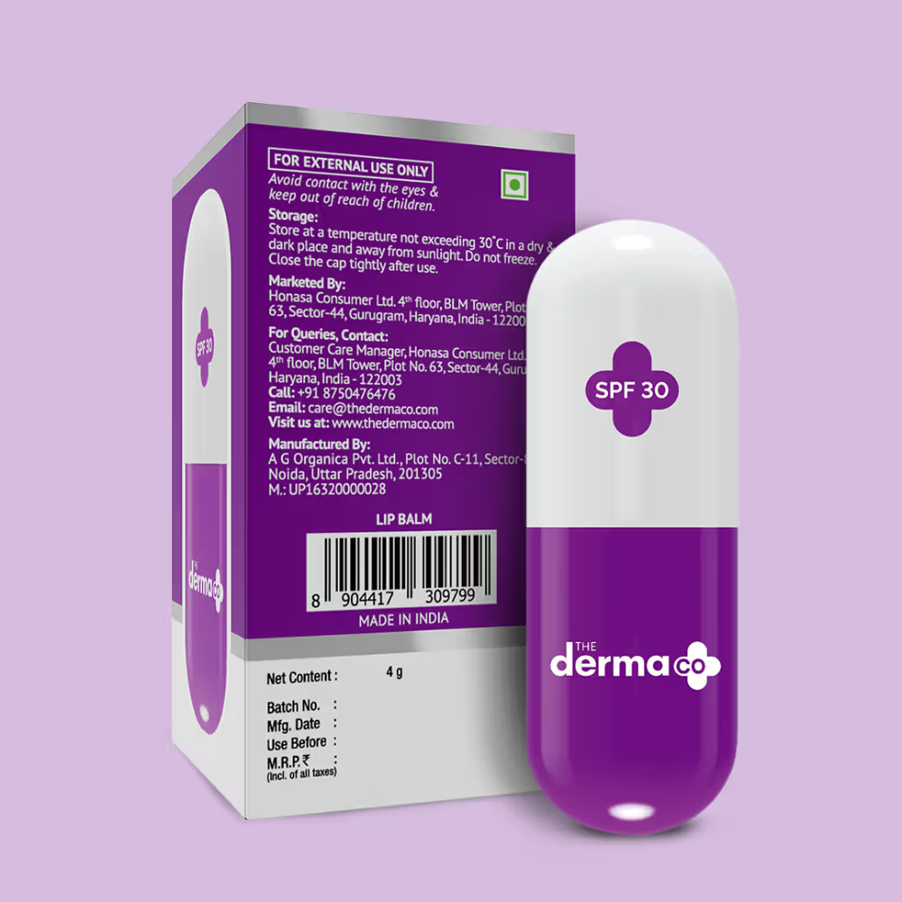The Derma Co Ceramides Lip Balm with SPF 30 PA+++ and Vitamin E for Dry and Chapped Lips