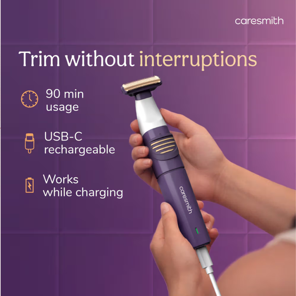 Caresmith Bloom Bikini Electric Painless Hair Remover Trimmer - Purple