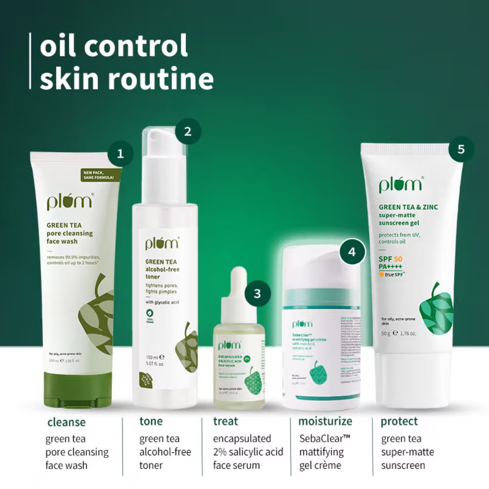 Plum SebaclearTM Mattifying Gel Crème With Matcha & Sebacic Acid