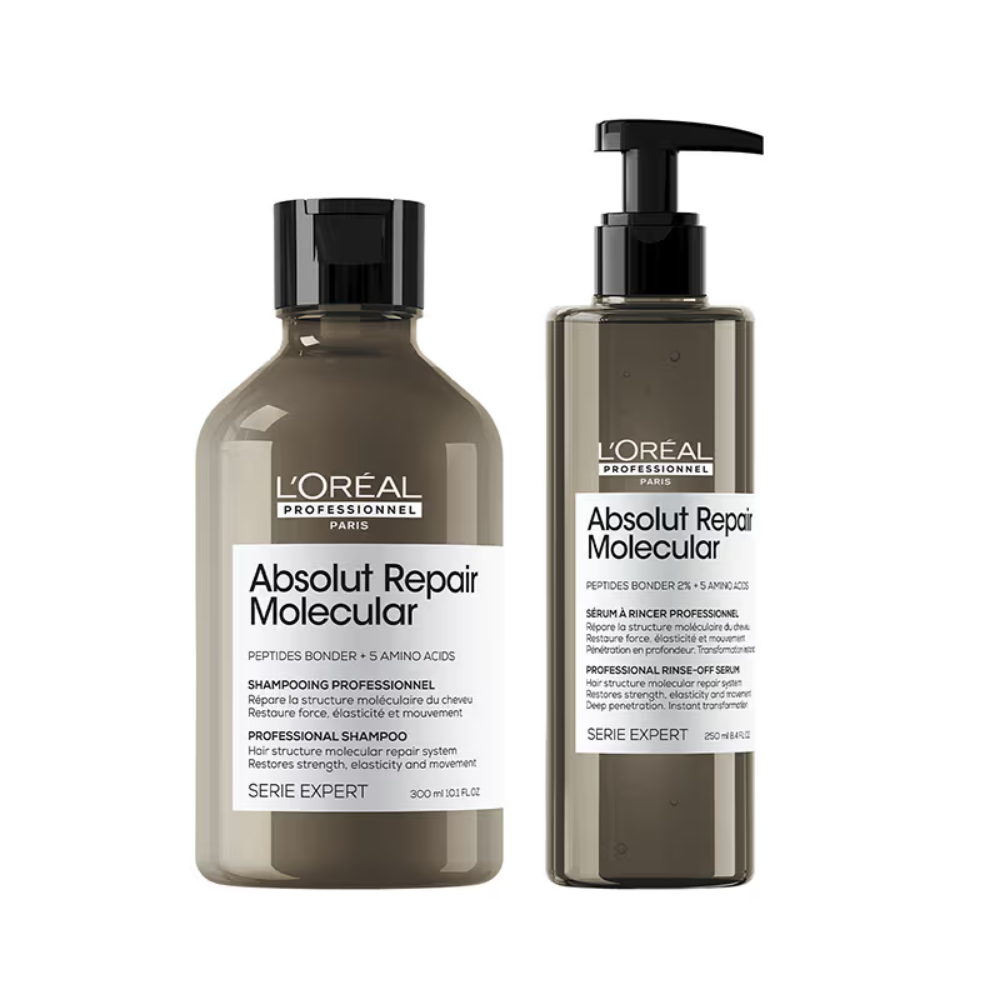 L'Oréal Professionnel Absolut Repair Molecular Shampoo & Rinse-Off Serum For Damaged Hair