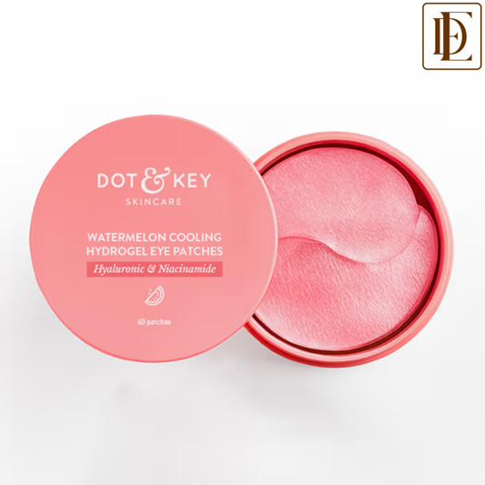 Dot & Key Watermelon Cooling Hydrogel Eye Patches, With Hyaluronic & Niacinamide, Depuffs & Cools