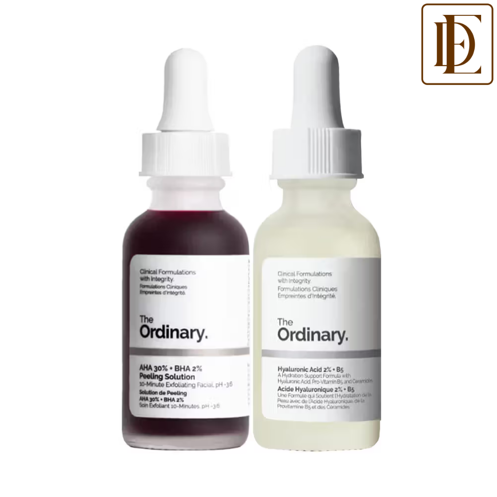 The Ordinary AHA BHA Solution + Hyaluronic Acid Serum Combo