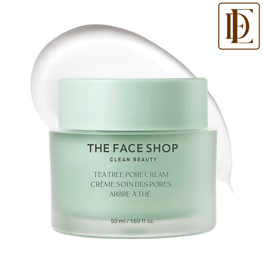 The Face Shop Tea Tree Pore Cream - Korean Moisturizer with AHA, Salicylic Acid (BHA) & PHA for Acne
