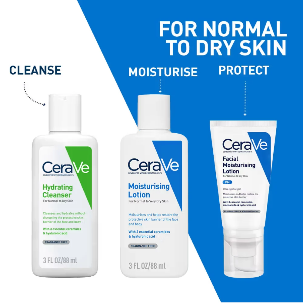 CeraVe Moisturizing Lotion For Dry Skin With Ceramides & Hyaluronic Acid - Pack of 2