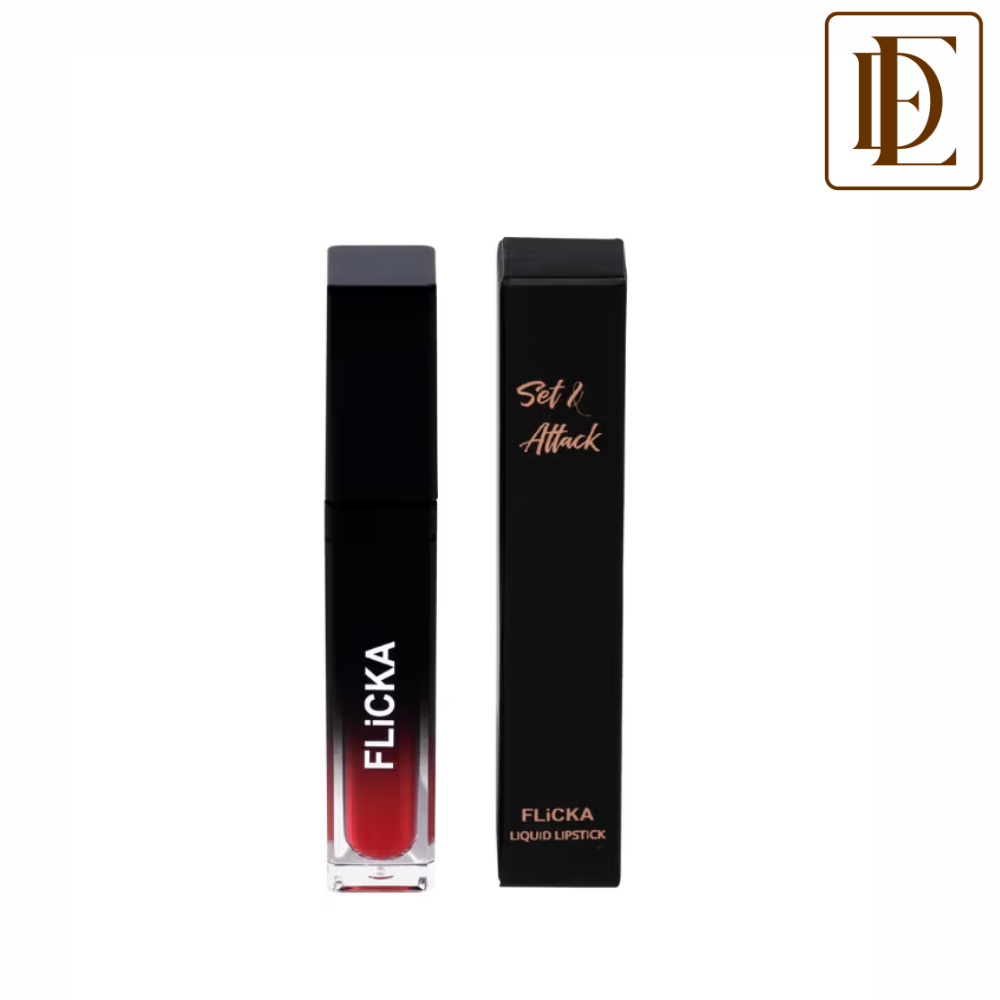 FLiCKA Set & Attack Liquid Lipstick Waterproof Easy Apply Intense Pigment