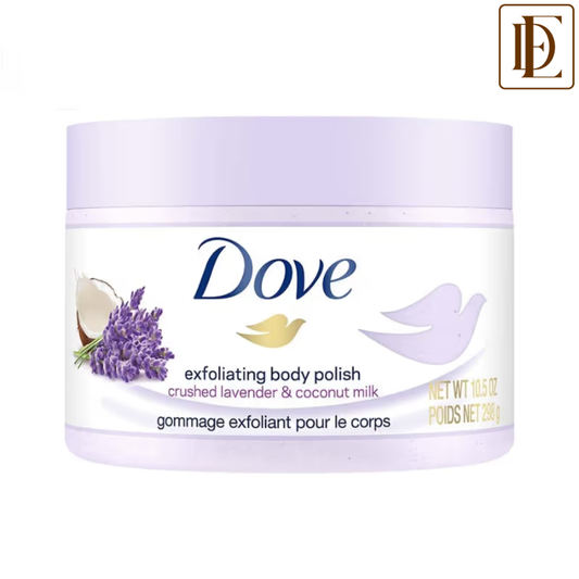 Dove Exfoliating Body Polish Scrub With Crushed Lavender And Coconut Milk