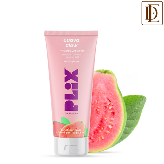 PLIX SPF 50+ Guava Glow Invisible Sunscreen Gel For UV A, UV B Protection with Ceramides and Vit C
