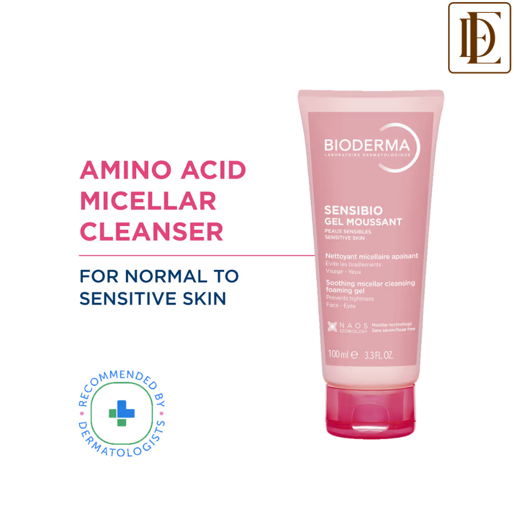 Bioderma Sensibio Gel Moussant SLS Free Cleanser With Vitamin E-24h Hydration-Micellar Gel