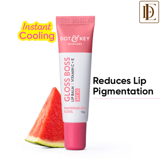 Dot & Key Gloss Boss Brightening Lip Balm SPF 50+ PA+++, With Vitamin C + E,Watermelon Cool
