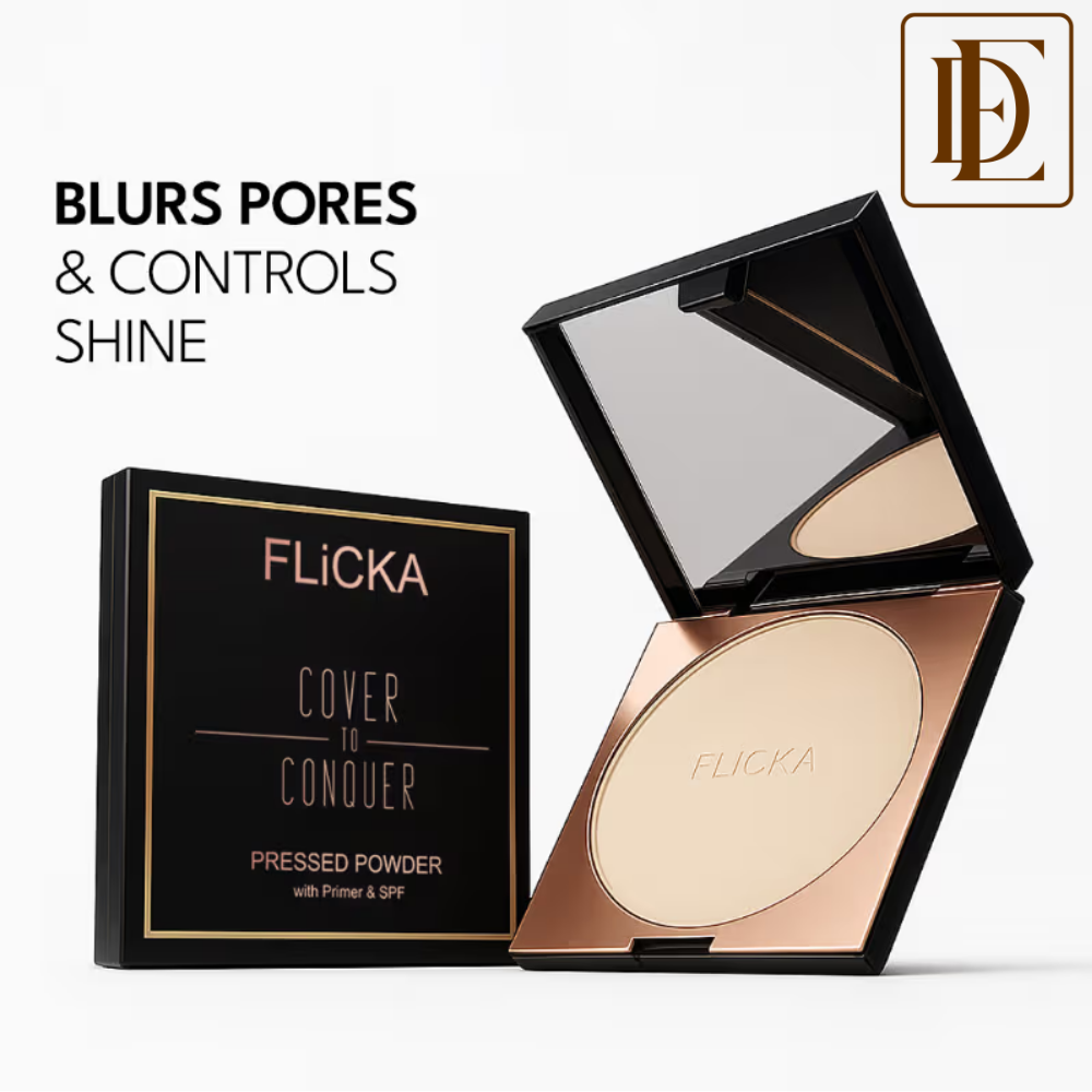 Flicka Cover To Conquer Velvet Matte Compact Powder Lightweight Formula Matte Finish