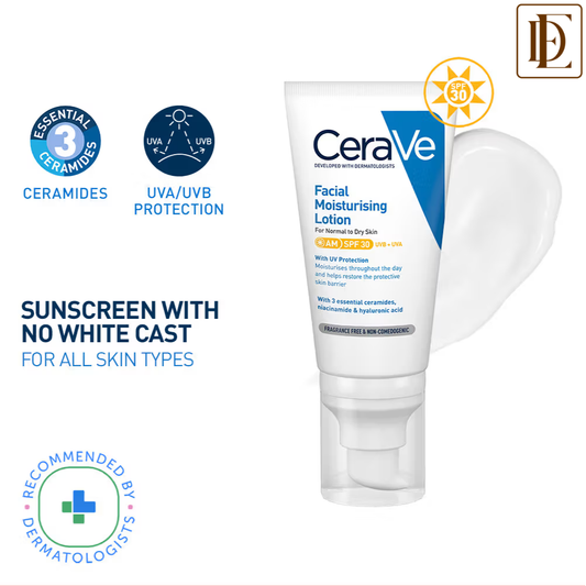 CeraVe AM Facial Moisturizer With Sunscreen SPF 30 UVB + UVA, Dermatologist Recommended Day Cream