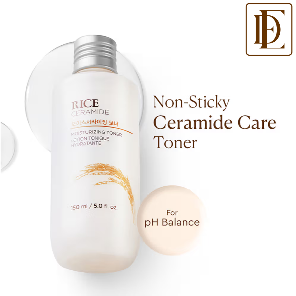 The Face Shop Ceramide & Rice Face Toner - Korean Beauty Skincare for Brightness & Minimizes Pores