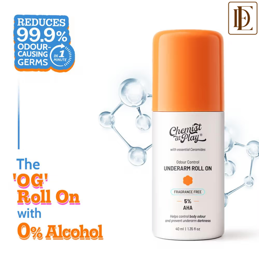Chemist at Play 5% AHA Underarm Roll On Lactic Acid for Dark & Pigmented Skin - Fragrance Free