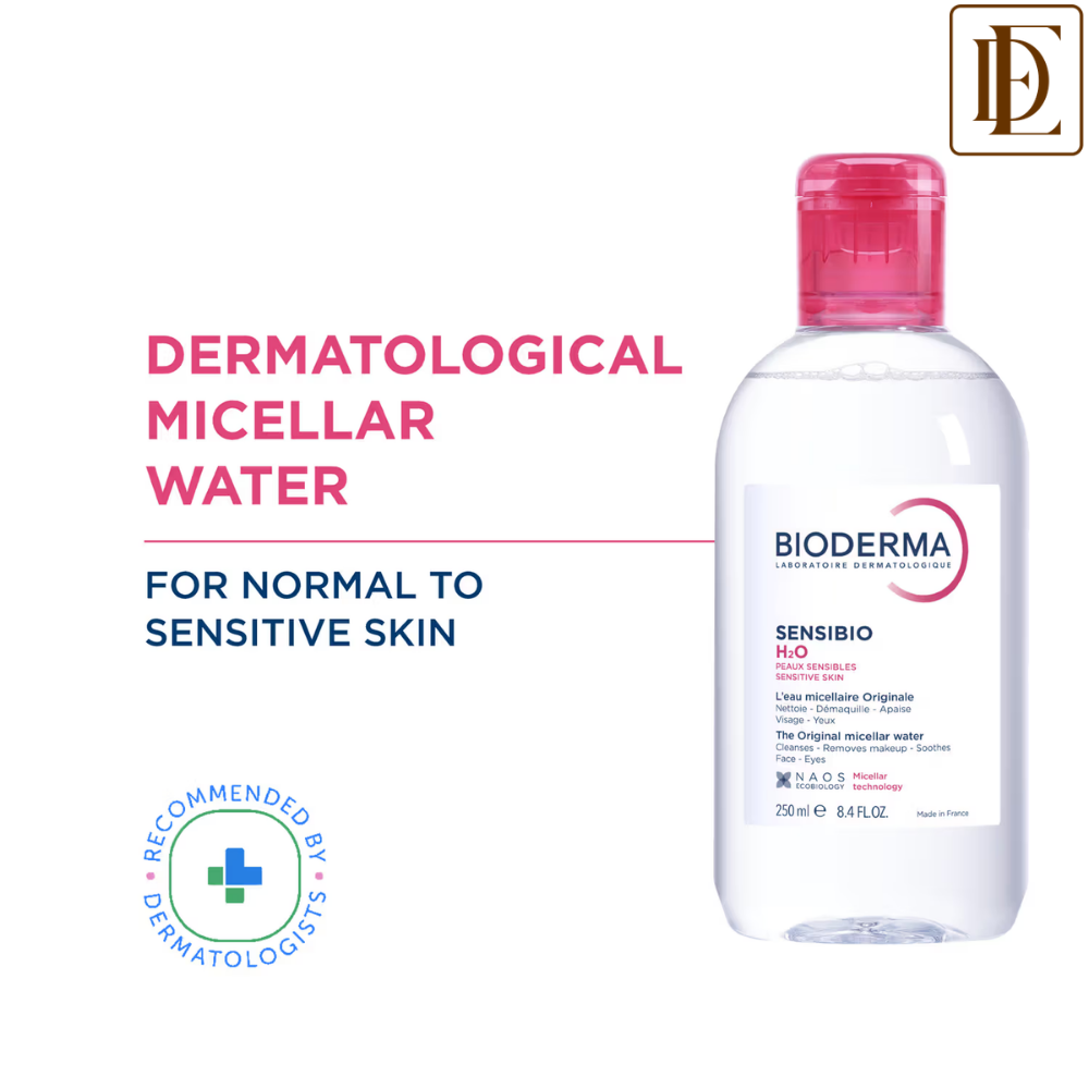 Bioderma Dermatological Micellar Water Sensibio H2O - Gently Removes Makeup Prevents Clogged Pores