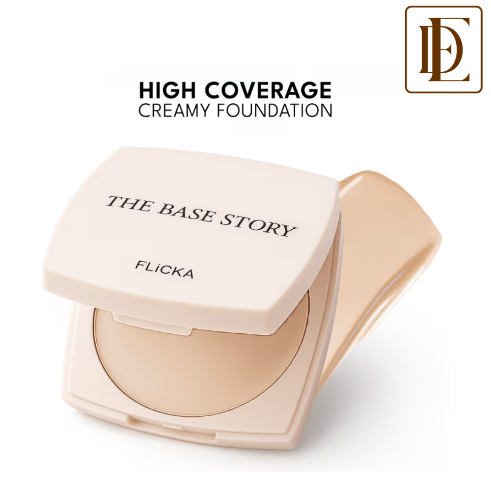 Flicka The Base Story Foundation High Coverage Satin Matte Finish Lightweight Waterproof