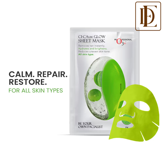 O3+ Ci-Calm Glow Sensitive Skin Sheet Mask with Ceramide for Barrier Repair & Anti Redness