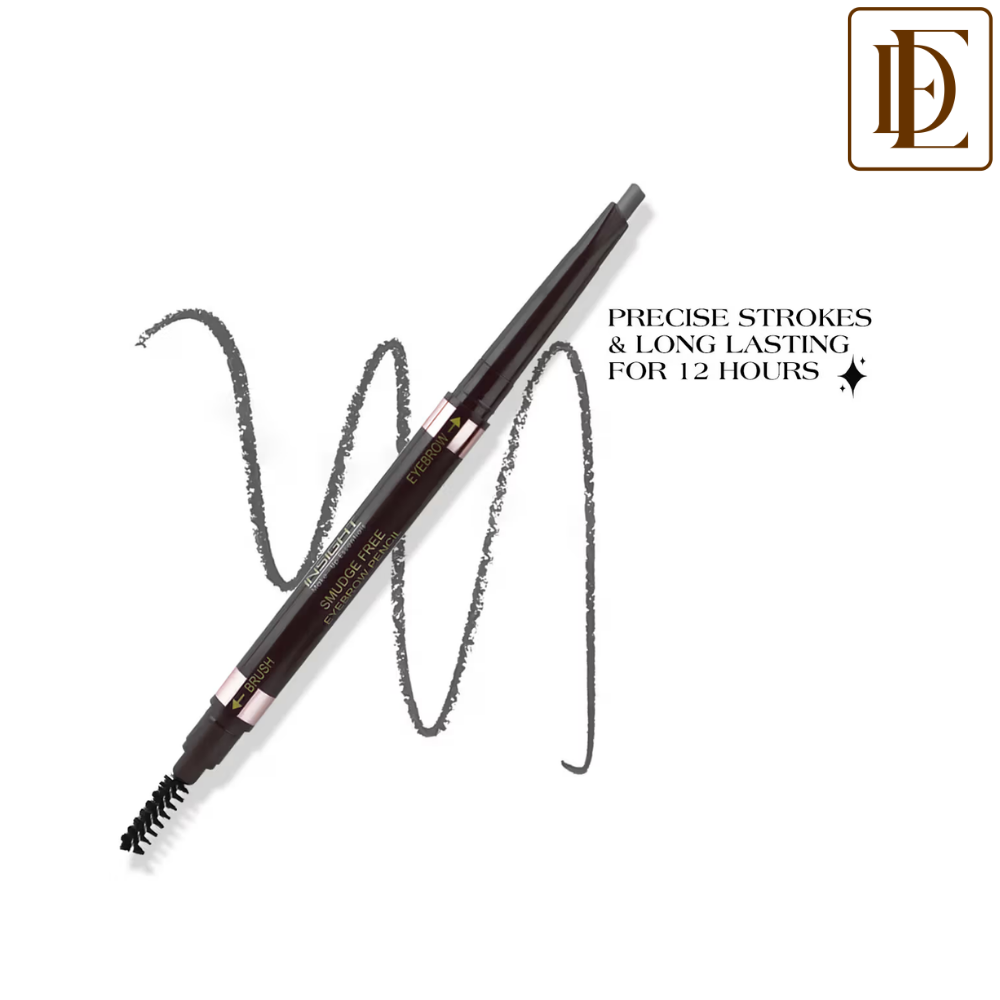 Insight Cosmetics Smudge Free Eyebrow Pencil, 2 In1 Define & Blend,12hrs Long Lasting