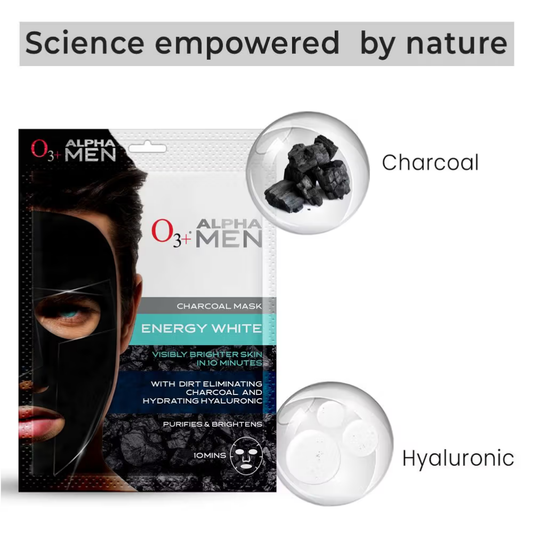 O3+ Alpha Men Energy White Charcoal Face Sheet Mask