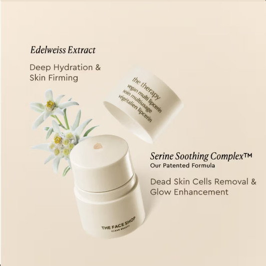 The Face Shop Vegan Korean Lipcerin - Lip Mask, Glowy Balm, Lip Scrub & Plumping Gloss in one