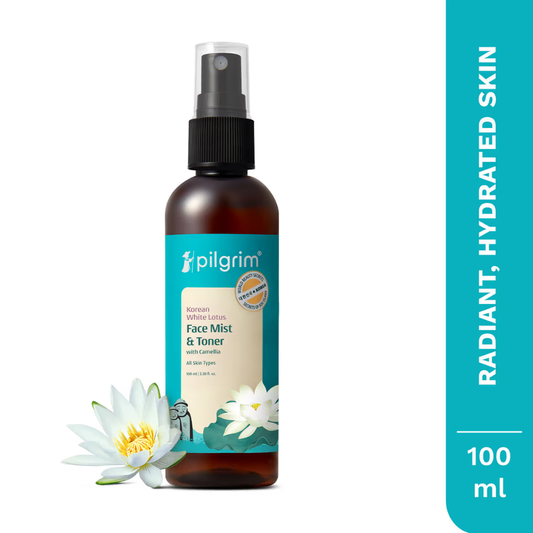 Pilgrim White Lotus Face Mist & Toner With Camellia & Witch Hazel - Refreshes & Tightens Pores