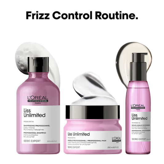 L'Oreal Professionnel Liss Unlimited Shampoo, Hair Mask & Hair Serum Combo For Frizzy Hair