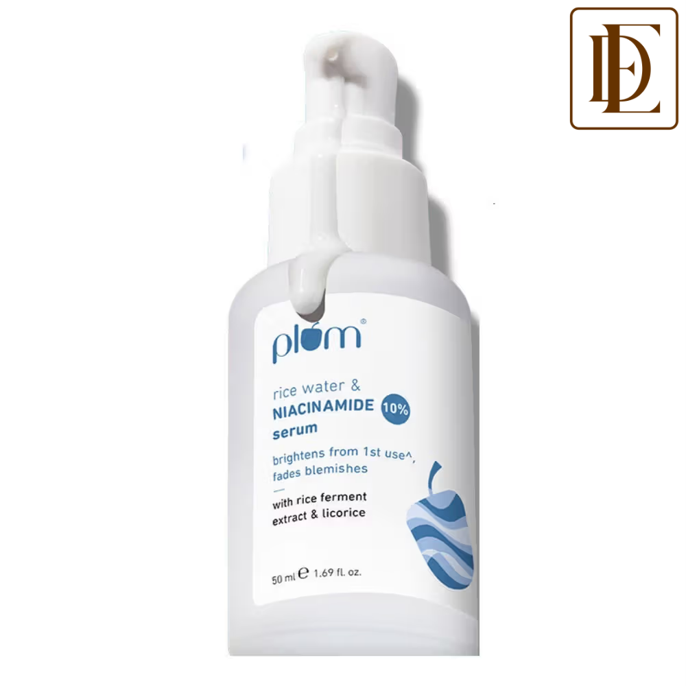 Plum 10% Niacinamide Brightening Face Serum with Rice Water, Fades Acne Marks, for Oily to Dry Skin