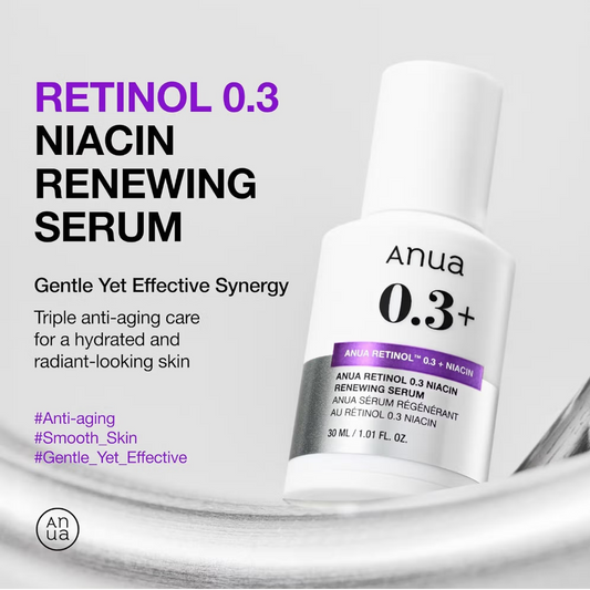 Anua Retinol 0.3 Niacin Renewing Serum, Anti-Aging Serum with Peptides Reduces Fine Lines & Wrinkles