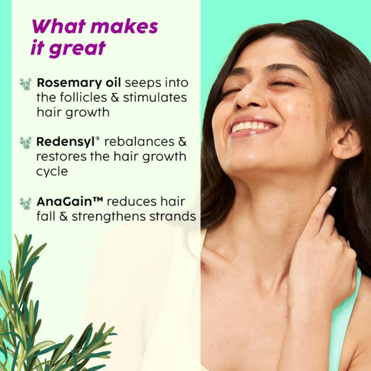 Plix Rosemary Hair Growth Serum With 3% Redensyl, 4% AnaGain, 3% Baicapil, Thickens Hair