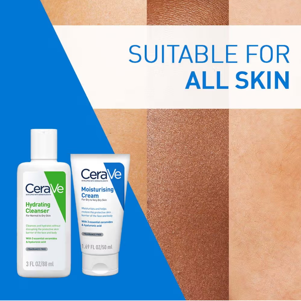 CeraVe Facewash & Moisturizer Combo with Ceramides - Daily Skincare Routine for Normal To Dry Skin
