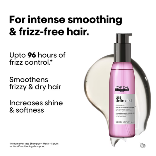 L'Oréal Professionnel Liss Unlimited Leave-In Serum for Frizz Free Hair and Intense Smoothing