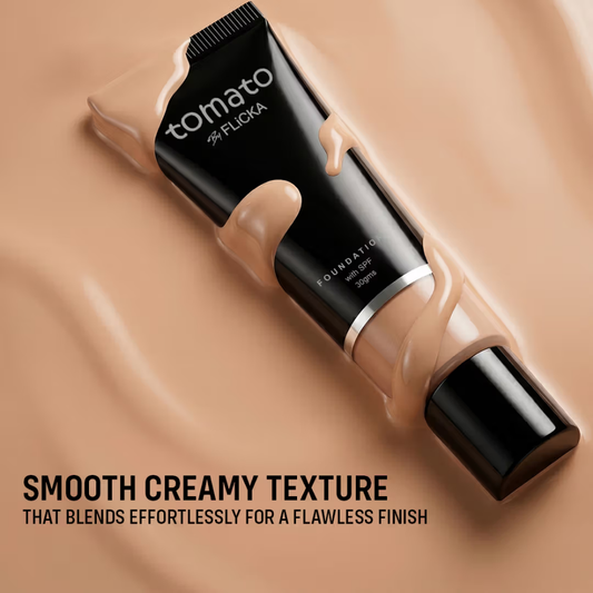 Flicka Tomato Liquid Foundation With Spf Long Lasting Lightweight All Skin Types