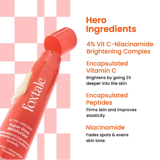 Foxtale Super Glow Moisturizer with Vitamin C & Niacinamide For Dull, Pigmented & Uneven Skin