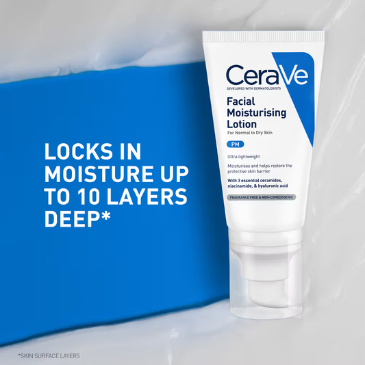 CeraVe PM Facial Moisturizer Lightweight Night Cream with Ceramides, Niacinamide & Hyaluronic Acid