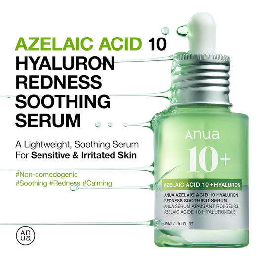 Anua Azelaic Acid 10 Hyaluron Redness Soothing Serum with Cica Soothes & Calms Acne-Prone Skin