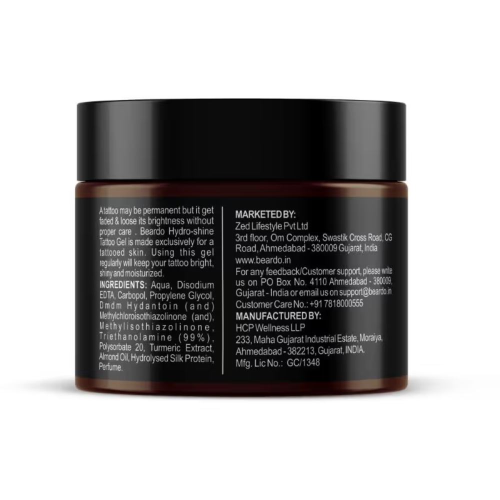 Beardo Tattoo Shiner Hydro Gel Instant shine & brightness Heals tattooed skin
