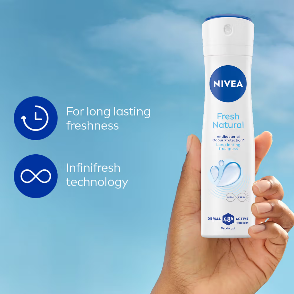 NIVEA Women Deodorant, Fresh Natural, Long Lasting Freshness & 48h Protection