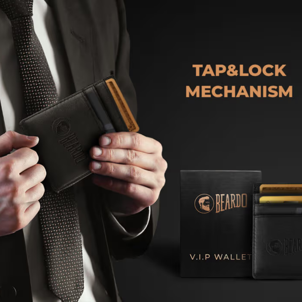 BEARDO Black Faux-Leather Men's Wallet