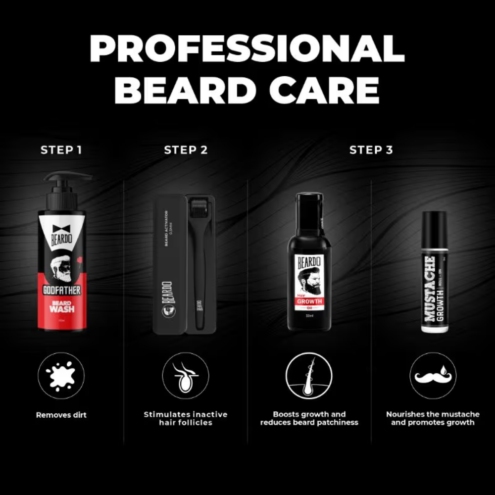 Beardo Mustache Growth Roll On Promotes hair growth Stimulates Hair Follicles
