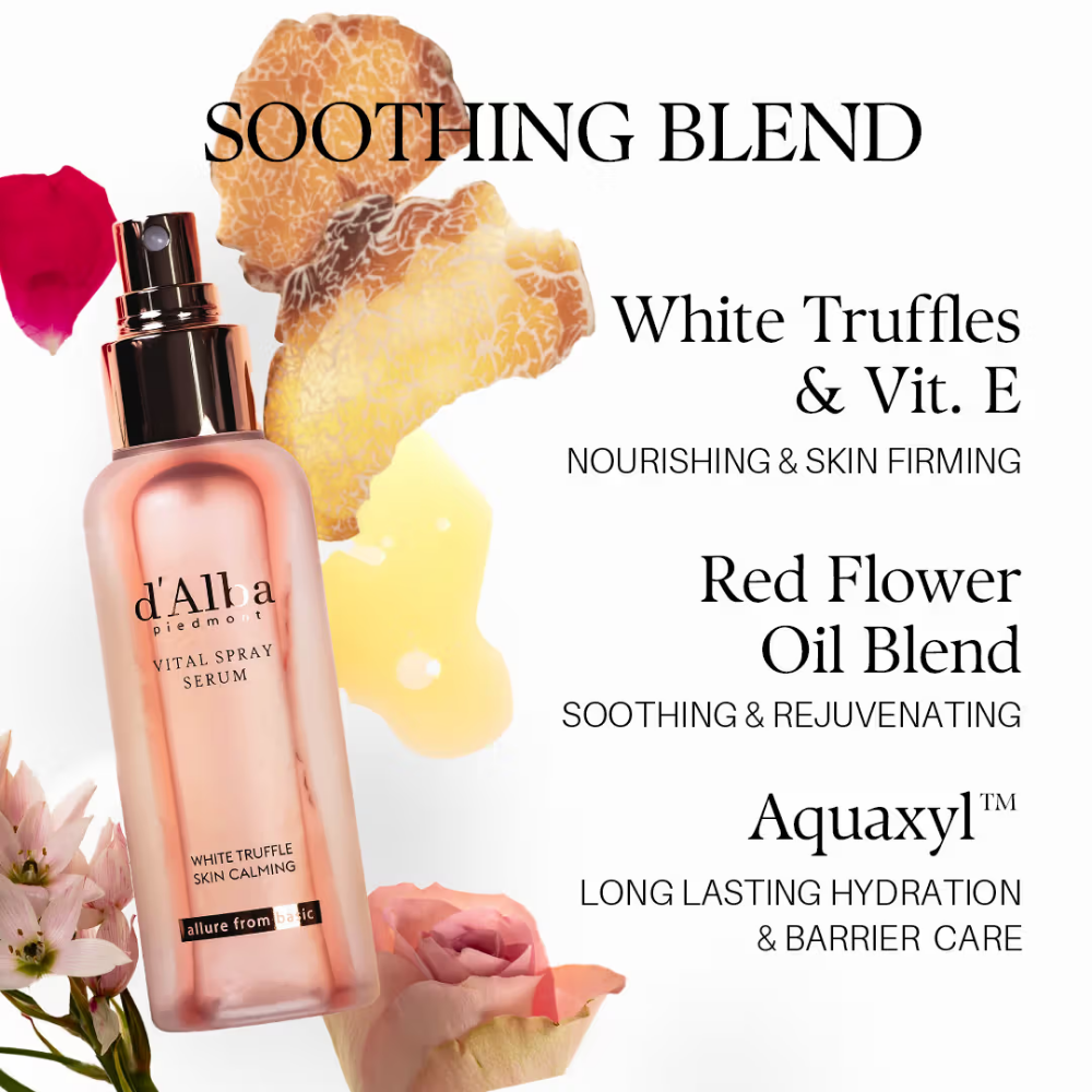 d'Alba piedmont White Truffle Vital Spray Serum,Vegan, Hydrating, For Sensitive Skin