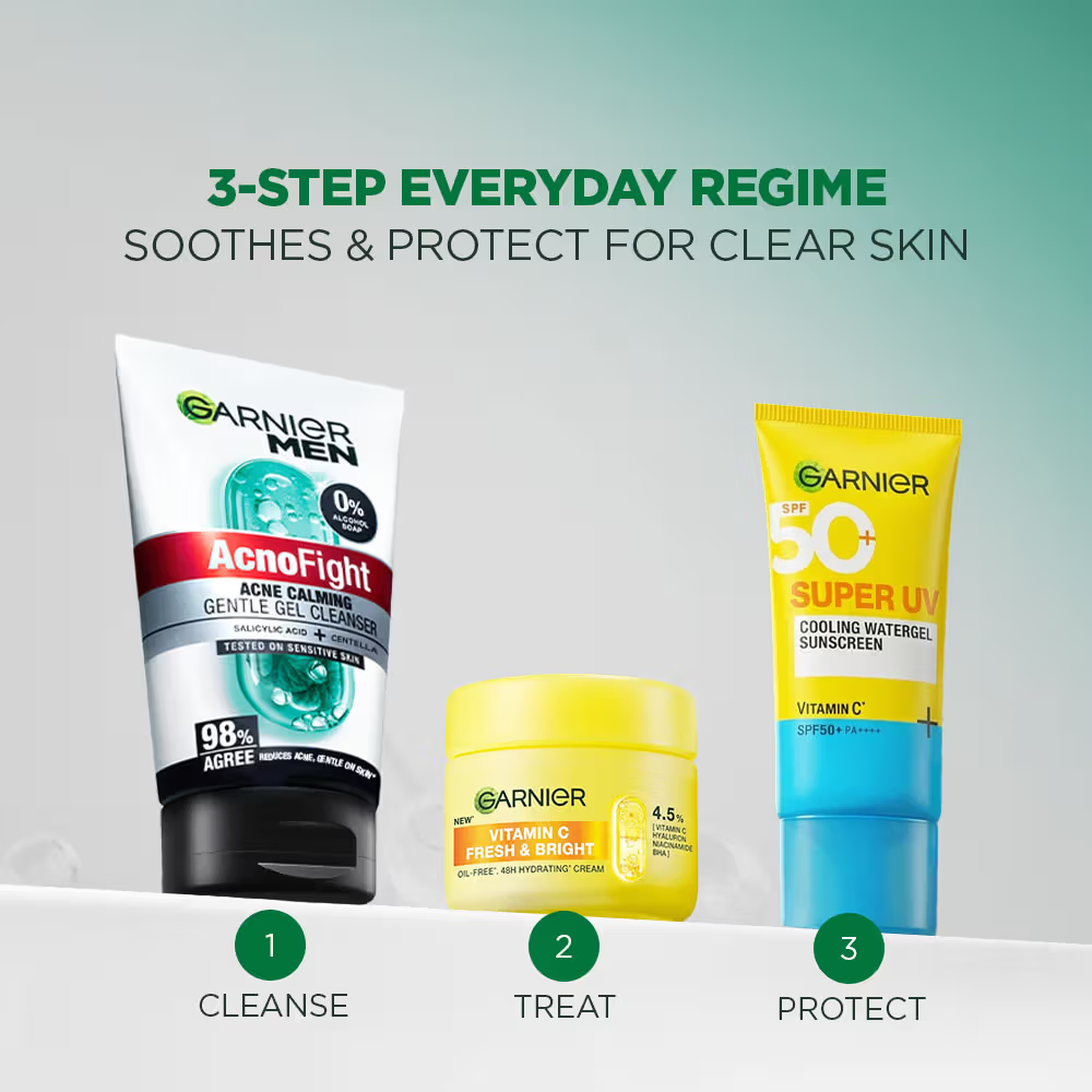 Garnier Men Acno Fight Gentle Cleanser Facewash For Acne-Prone, Sensitive Male Skin