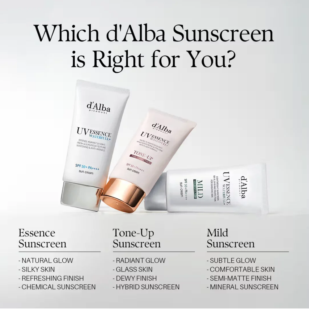 d'Alba piedmont Waterfull Mild Sun Cream, Vegan, SPF 50+ PA++++, Sensitive Skin