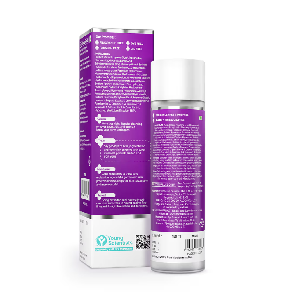 The Derma Co 2% Salicylic BHA Hydrating Toner for Oily and Acne Prone Skin