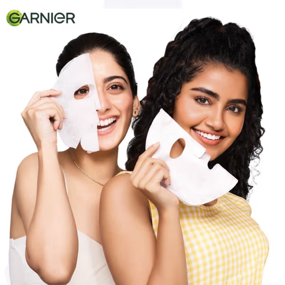 Garnier Bright Complete Anti Pimple Sheet Mask With Salicylic Acid, Niacinamide & Vitamin C Serum