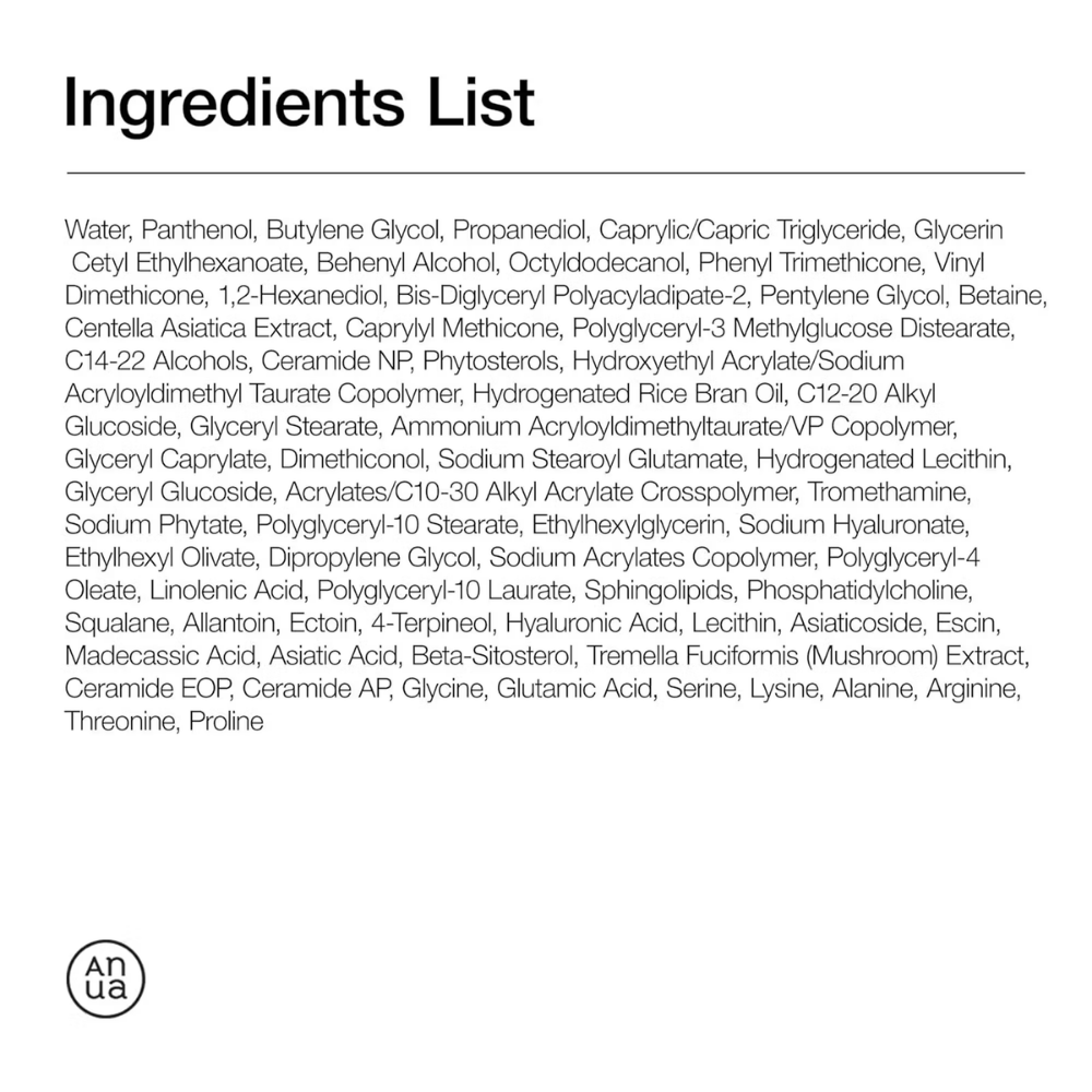 Anua 3 Ceramide Panthenol Moisture Barrier Cream with Hyaluronic Acid, Barrier Care & 48H Hydration