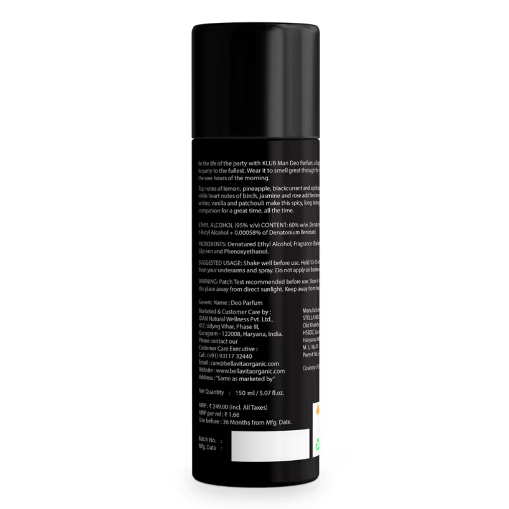 Bella Vita Klub Man Deo Parfum