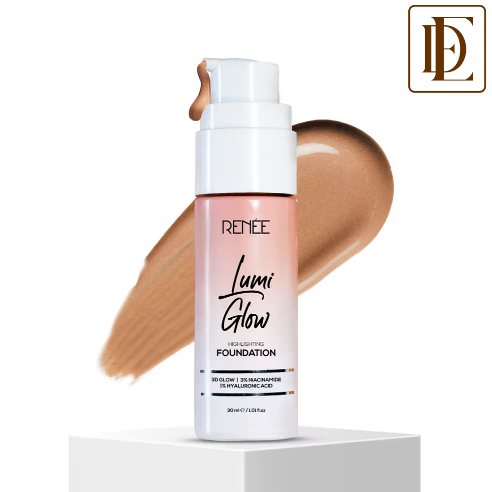 RENEE Lumi Glow Highlighting Liquid Foundation, Buildable Coverage with Dewy Finish