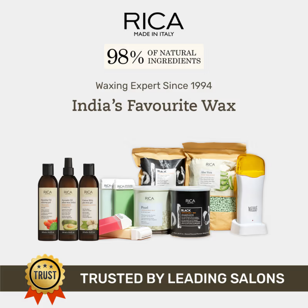 Rica Brazilian Wax with Pre and Post (Cotton Milk Pre and Aloe Vera After Wax Lotion) Combo